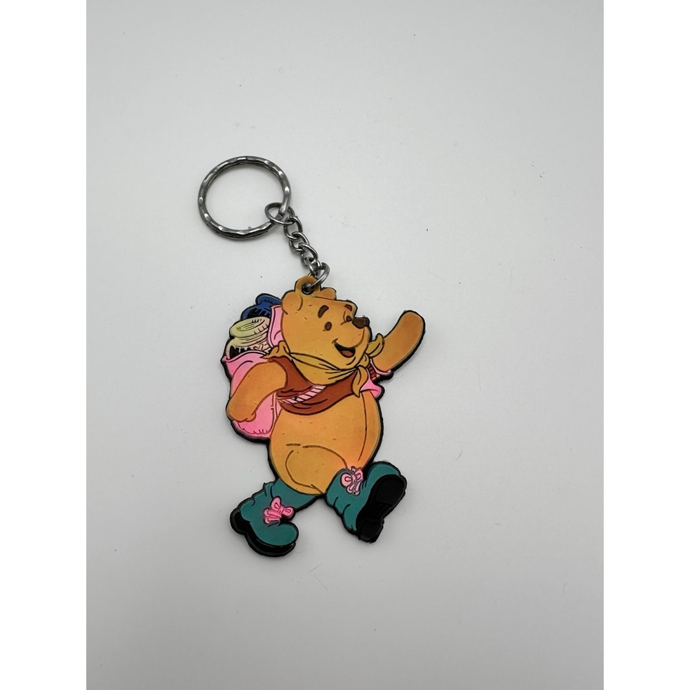 Vintage Old Winnie The Pooh Rubber Keychain Keyring